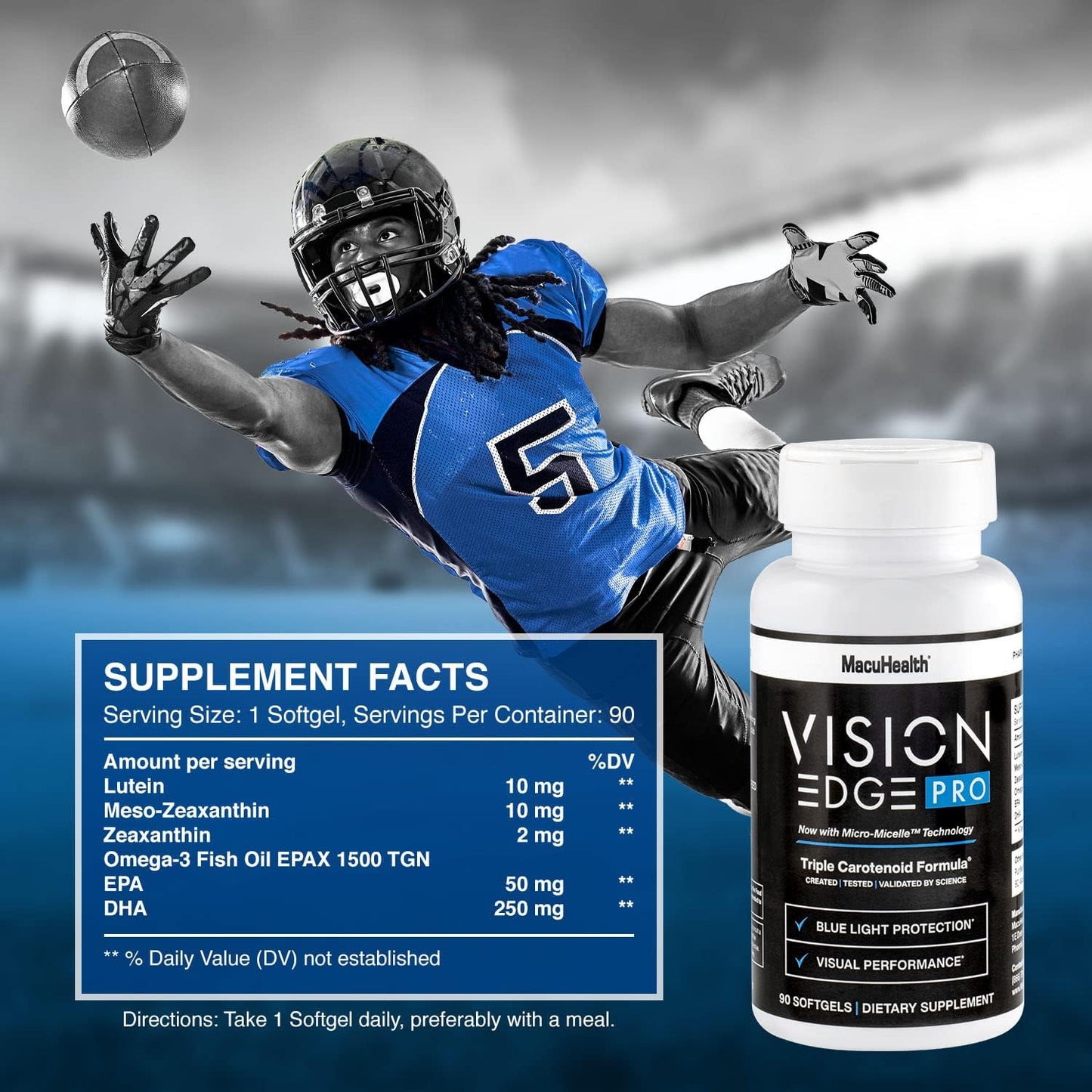 Eye Supplement for Athletes | Performance Vision Support | 90 Softgels