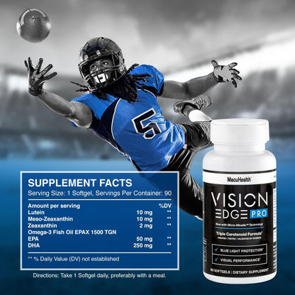 Eye Supplement for Athletes | Performance Vision Support | 90 Softgels