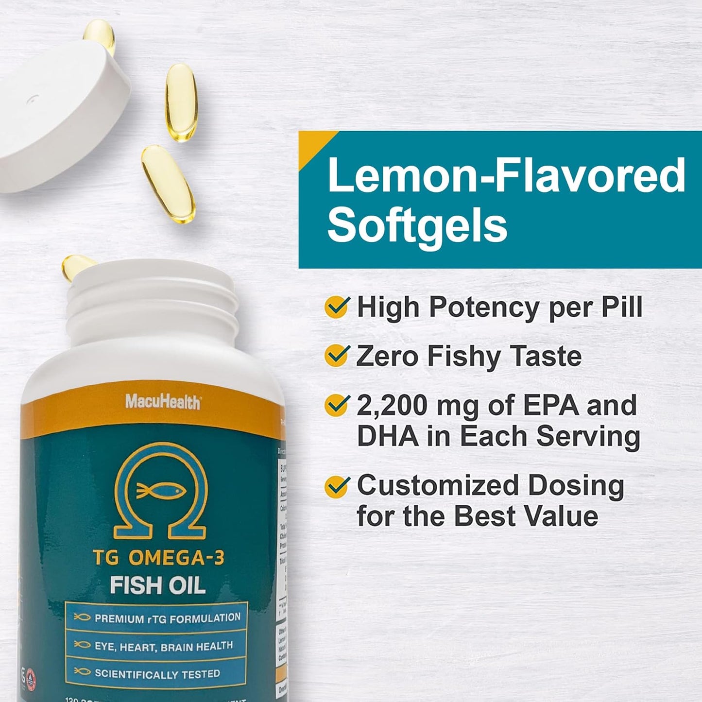 MacuHealth® Omega-3 Eye & Brain Health Supplement | 120 Softgels