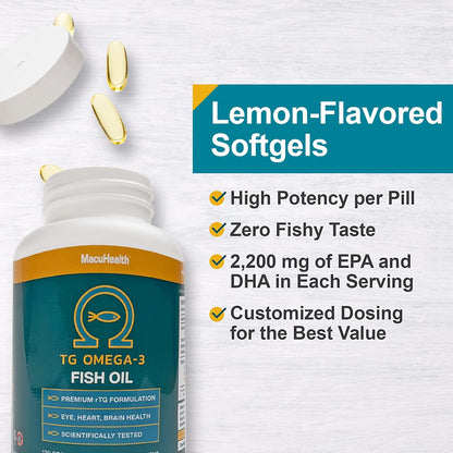 MacuHealth® Omega-3 Eye & Brain Health Supplement | 120 Softgels