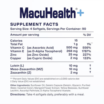 MacuHealth® Plus+ Eye Health Supplement | 90-Day Supply