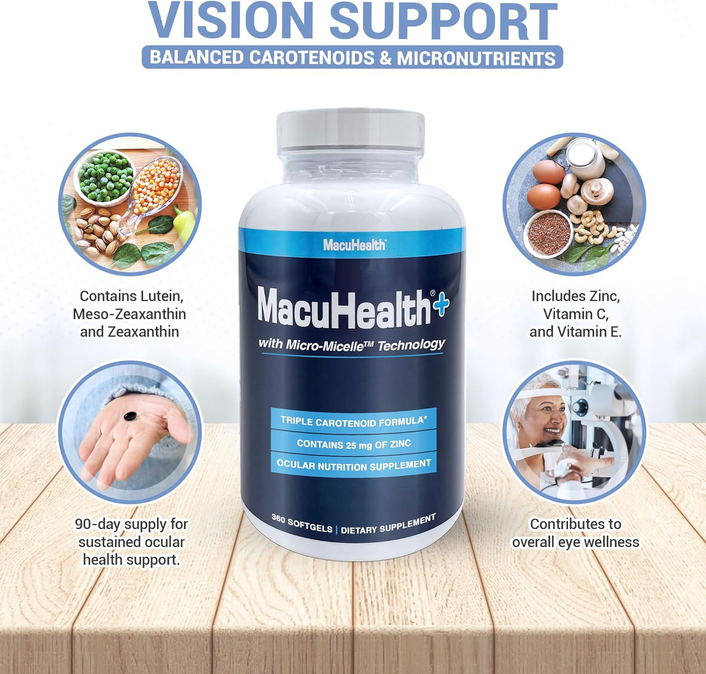 MacuHealth® Plus+ Eye Health Supplement | 90-Day Supply